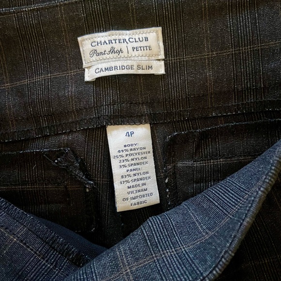 Ladies Dark Gray Plaid Pants - Picture 2 of 9